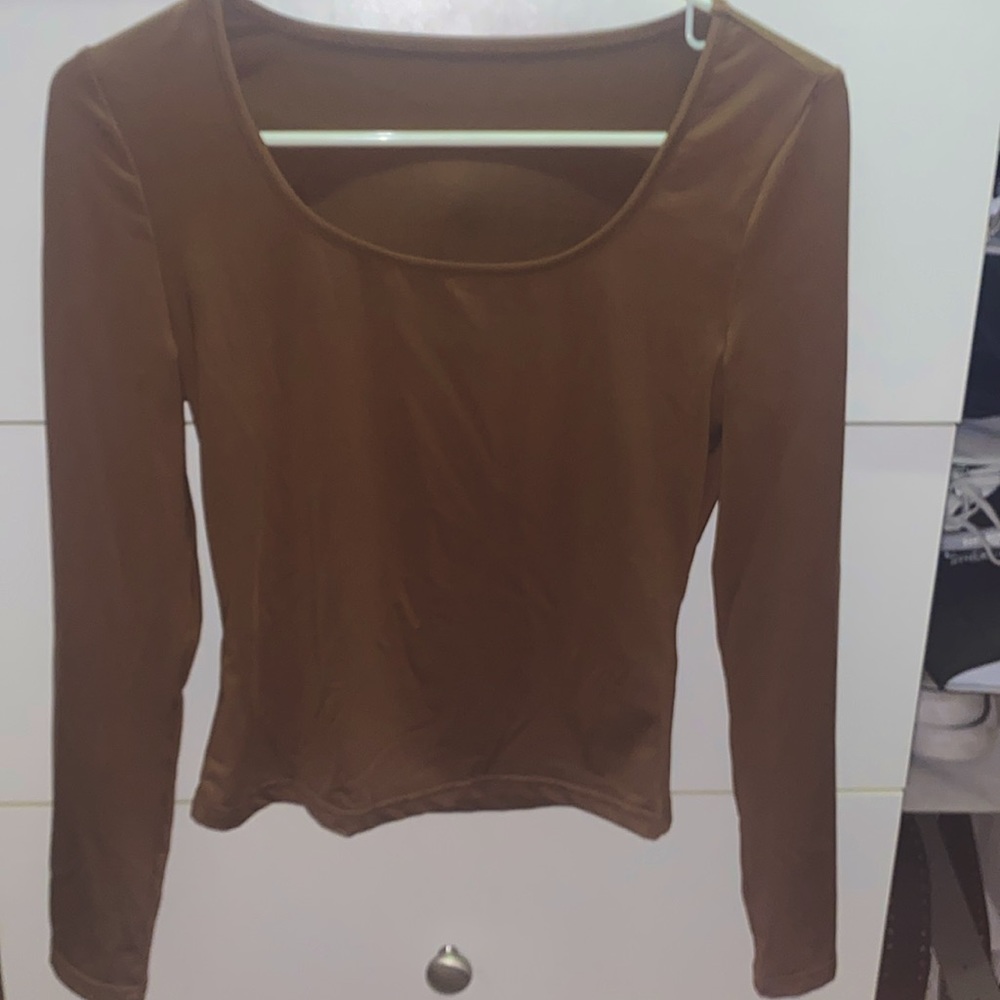Brown long sleeve top